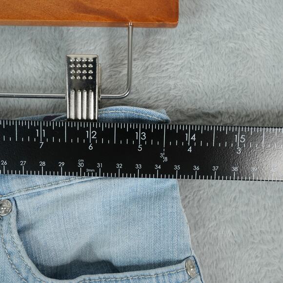 Gloria Vanderbilt Capri Jeans Womens 6P Blue Demin Amanda Light Wash Rhinestones - Picture 8 of 11